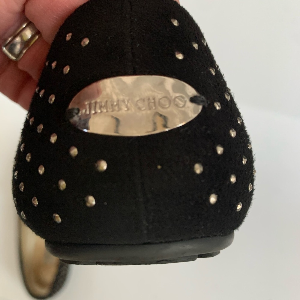 Jimmy Choo Suede Studded Accent Flats - Picture 9 of 11